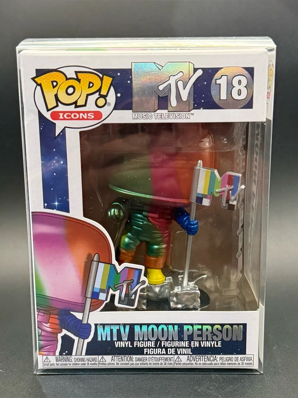 Funko Pop Icons #18 MTV Moon Person with Protective Case Brand New